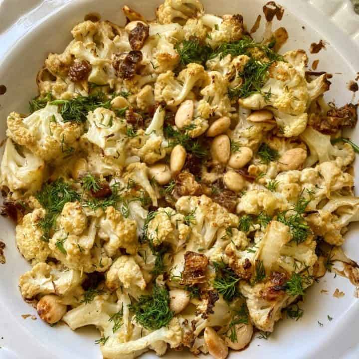 Tahini Roasted Cauliflower Kathy's Vegan Kitchen