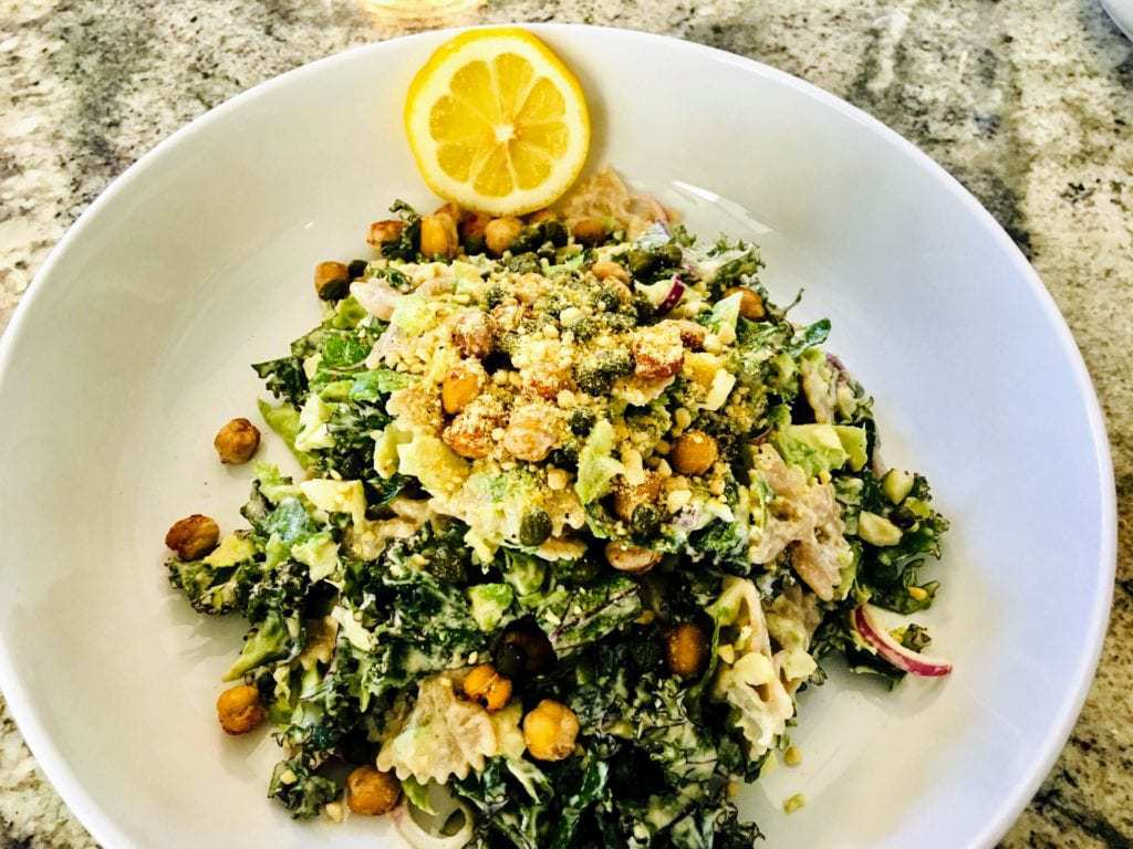 vegan kale caesar salad