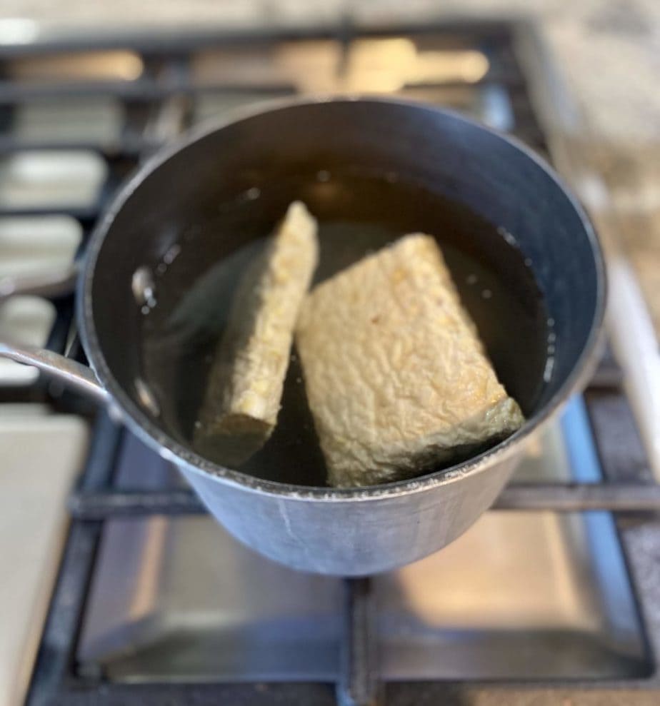 boiling tempeh
