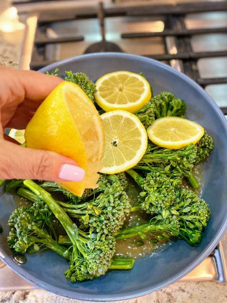 Broccolini cooked