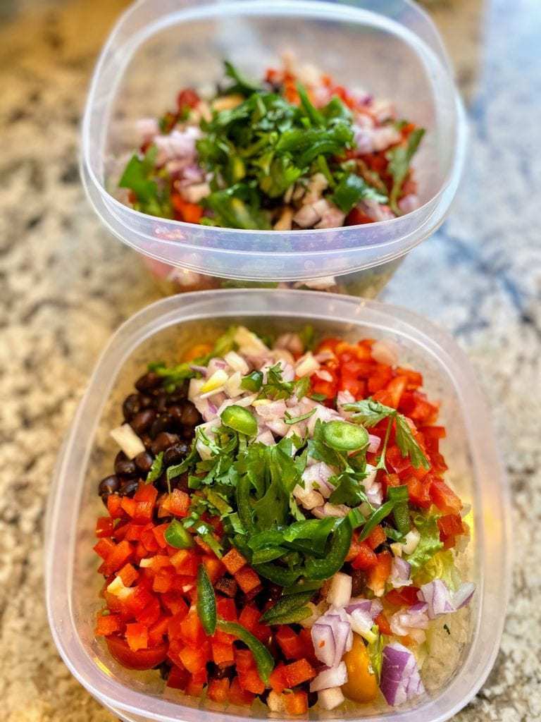 Meal Prep Vegan taco salad