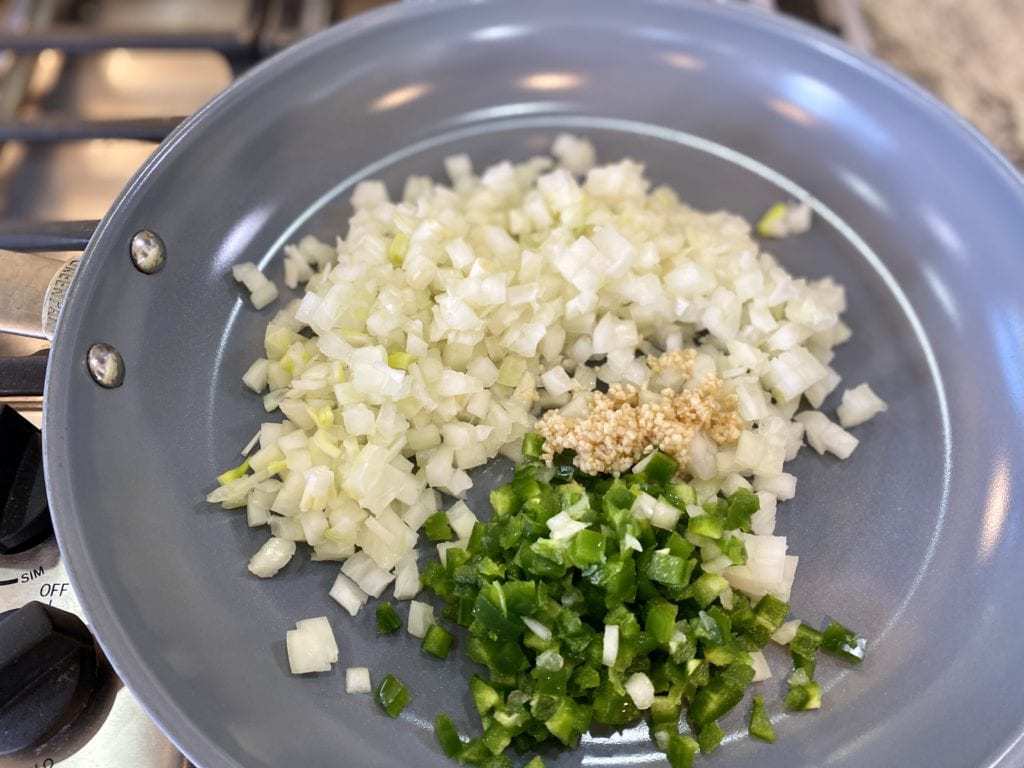 saute onion jalapeno garlic