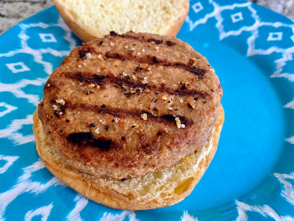 Trader Joes Turkeyless Burger close up