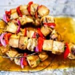cooked tofu skewers