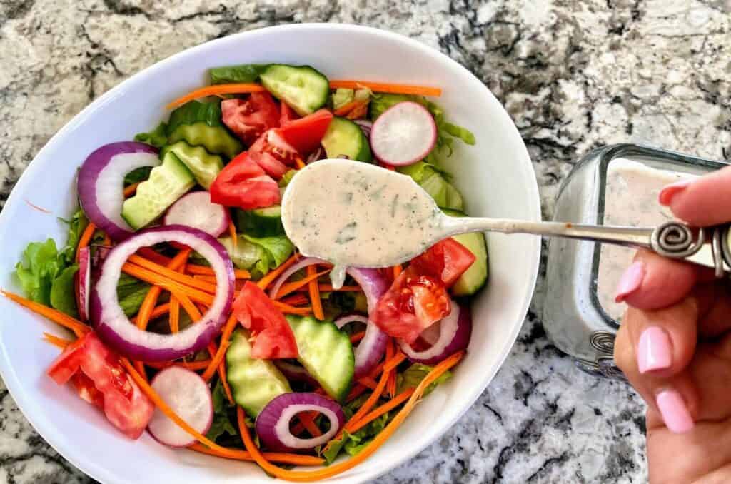 Creamy Italian Dressing on Salad