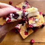 Cranberry bars served
