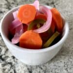 Mexican pickled carrots and jalapenos