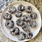 Mini chooclate donuts served