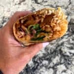 barbecue seitan beef burrito