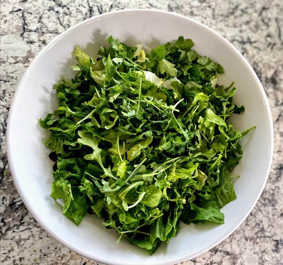 Salad with corn lettuce mix