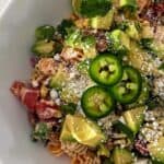 Mexican pasta salad served