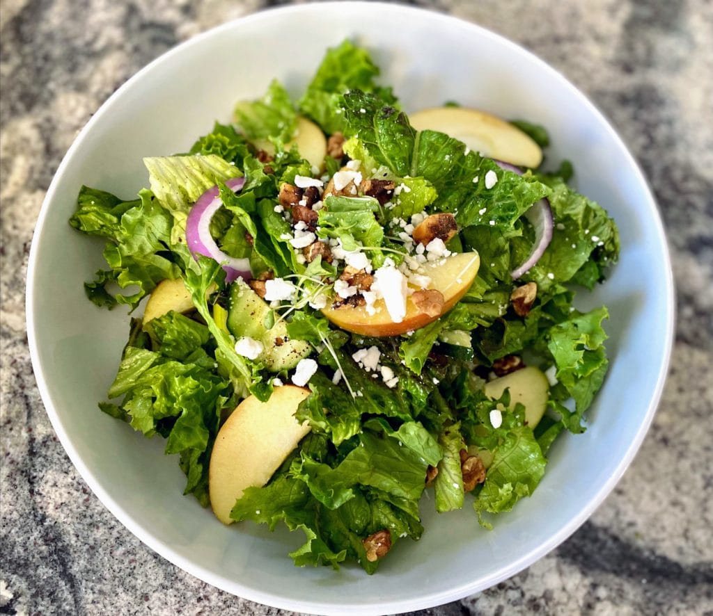tossed apple salad with walnuts