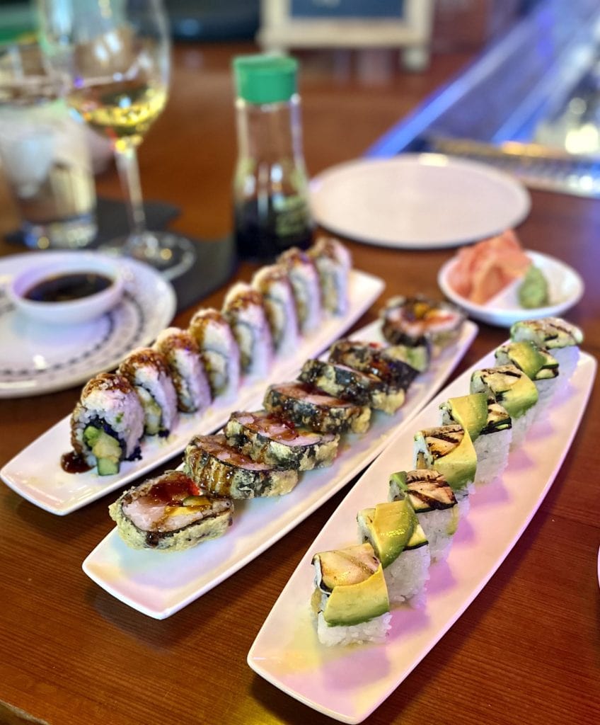 vegan sushi rolls lotus lounge