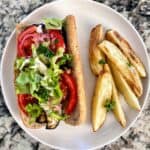 Eggplant Sandwich served
