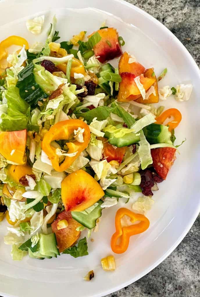 nectarine salad served with tangerine vinaigrette dressing