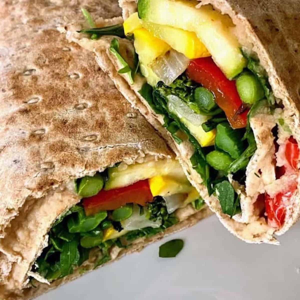 Veg Wrap with White Bean Spread | Kathy's Vegan Kitchen