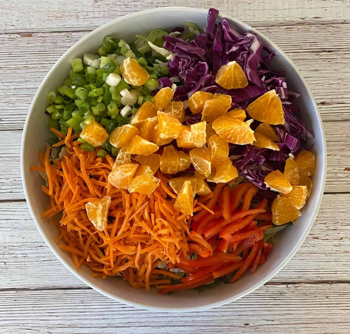 all the ingredients in a bowl on the table