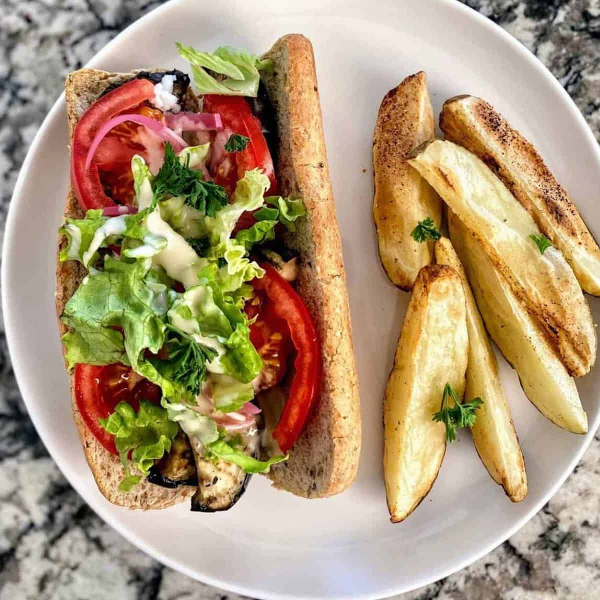 Grilled Eggplant Sandwich Kathy's Vegan Kitchen