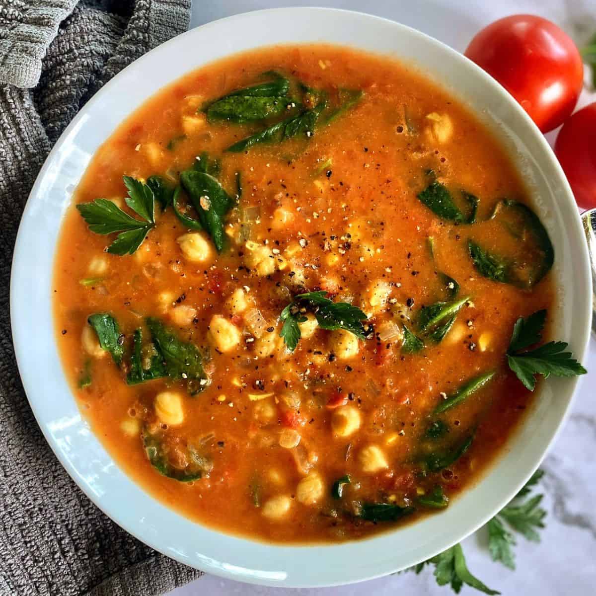 Chickpea Tomato Soup Kathy's Vegan Kitchen