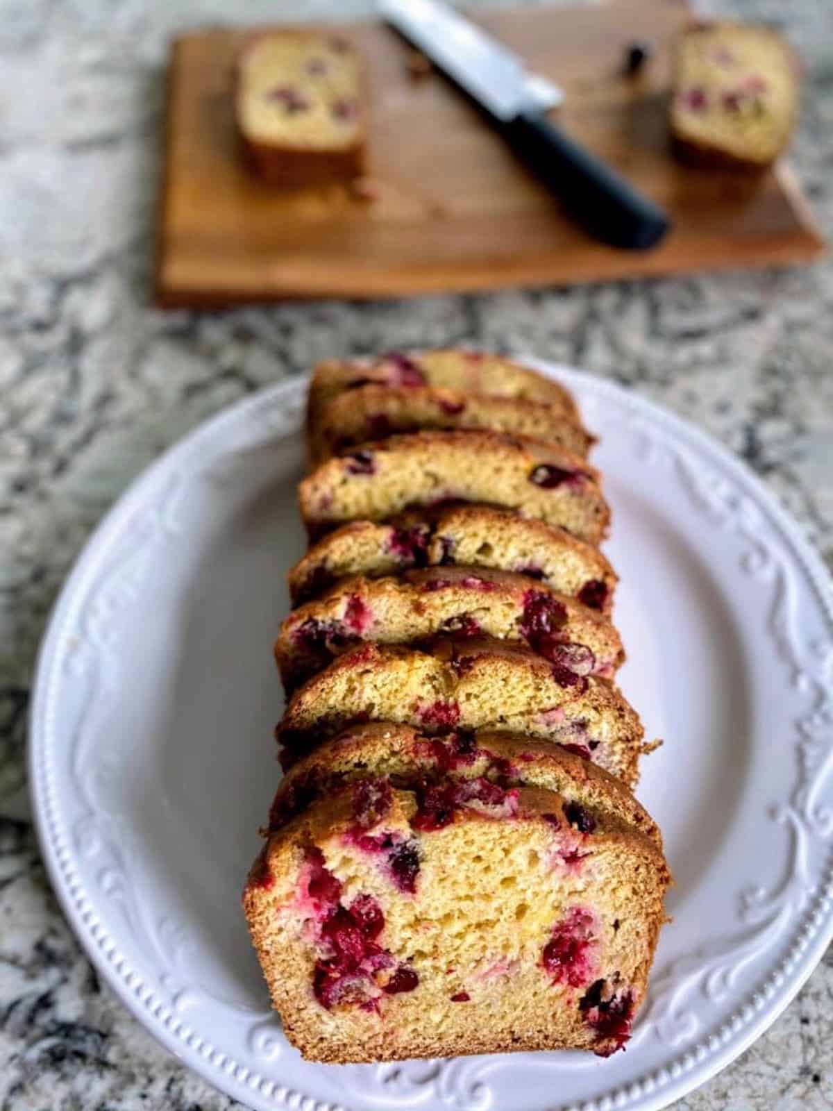 sliced cranberry orange bread