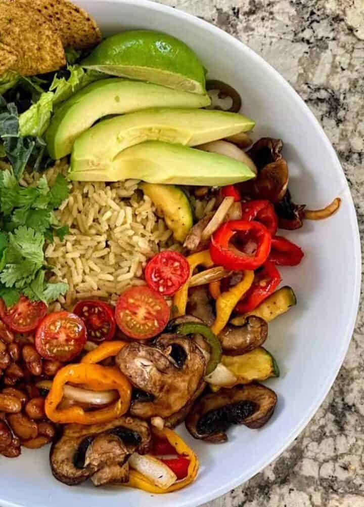 Fajita Bowl Kathy's Vegan Kitchen