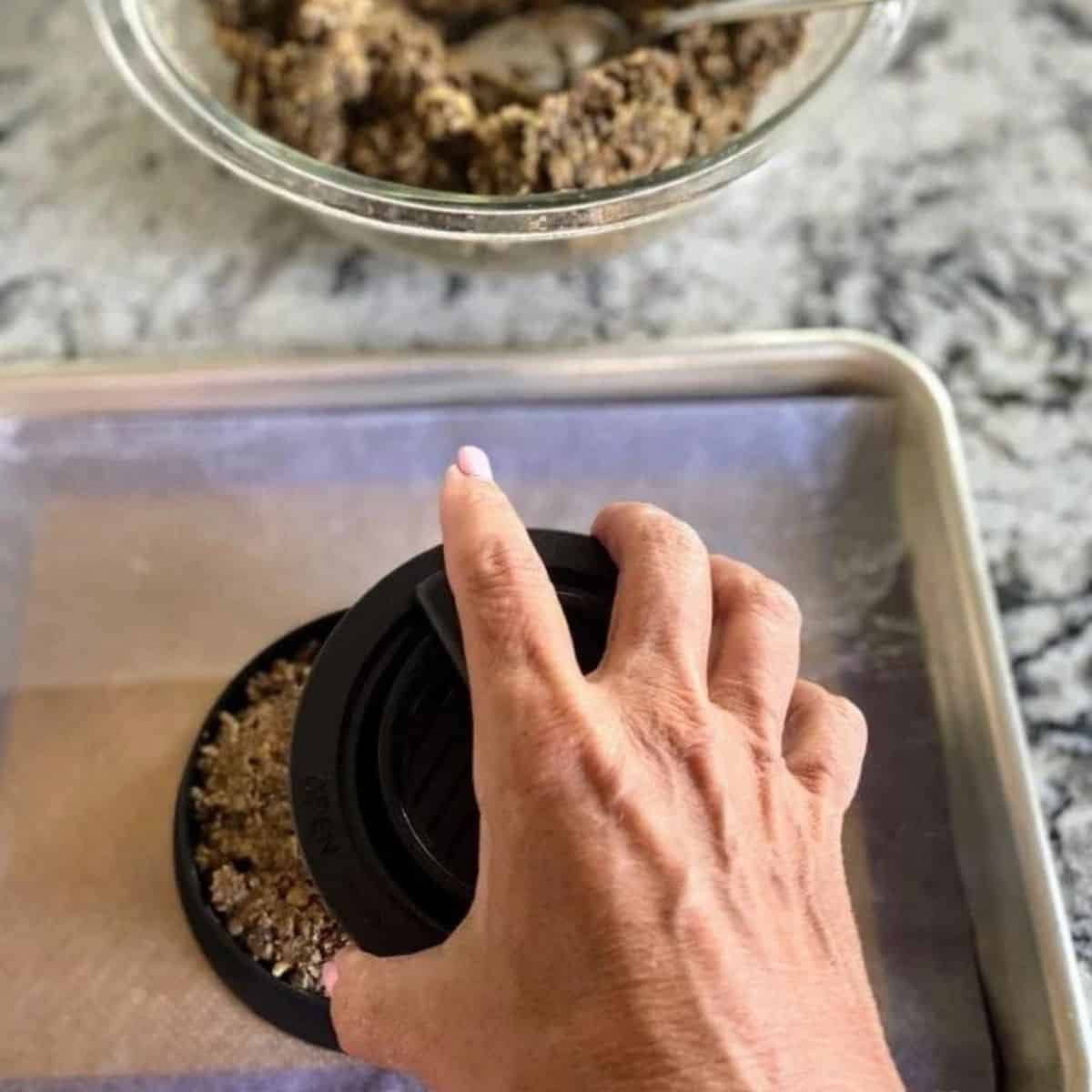 I am forming the patties using a burger press.