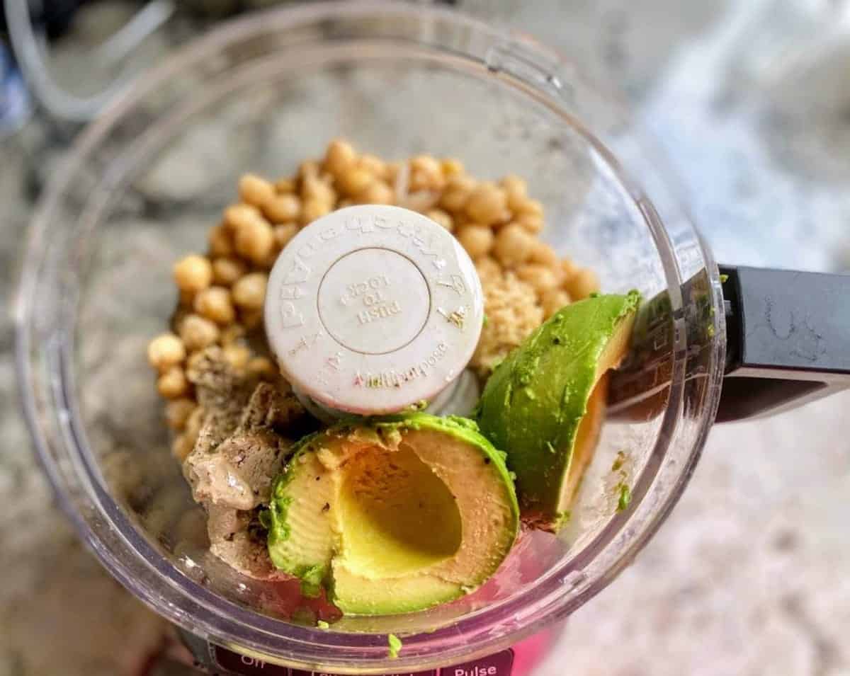 I added all the ingredients to a food processor with a large blade.