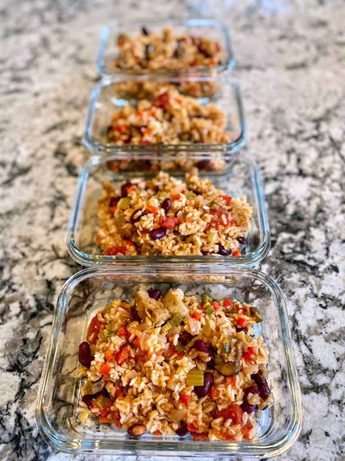 Meal prepping lunches. 