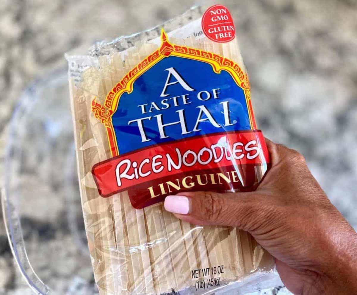 A Taste of Thai rice noodles in a bag. 